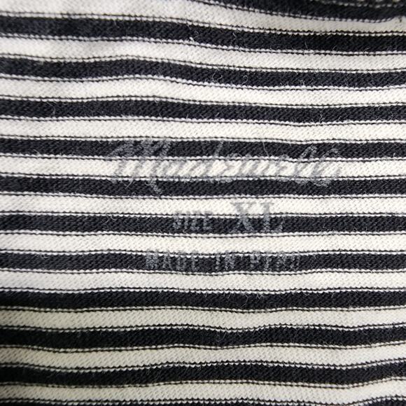 Madewell Top Womens XL Black White Striped Knot Front Tee Crew Neck Short Sleeve - Picture 3 of 8